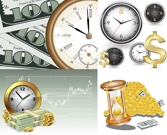 Time and money in business vector  