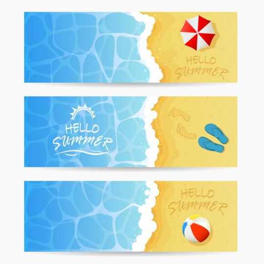Strand zomer banners Vector materiaal  