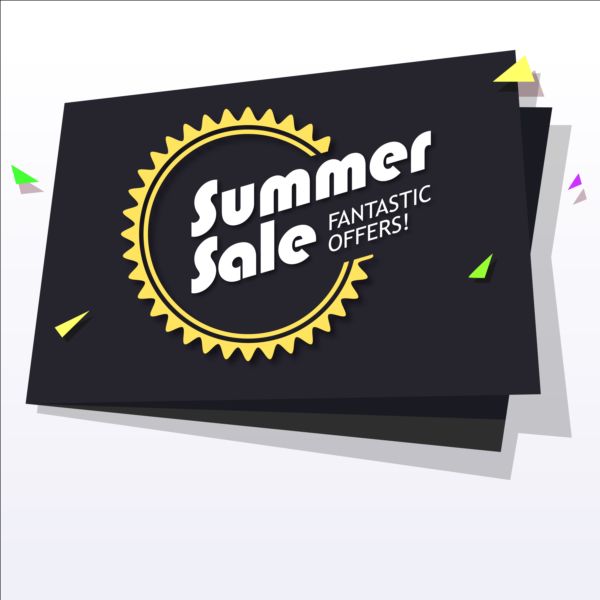 Black with yellow summer sale background vector 01  