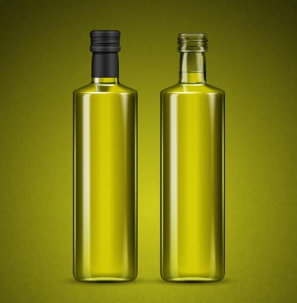 Blank olive oil bottle vector  