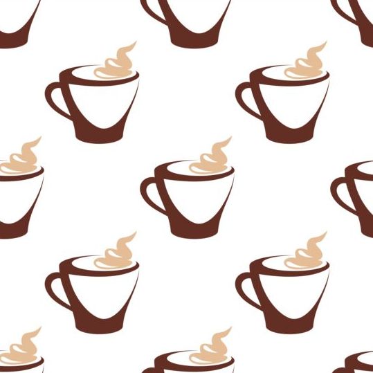Cappuccino kaffe sömlösa mönster vektor material 01  