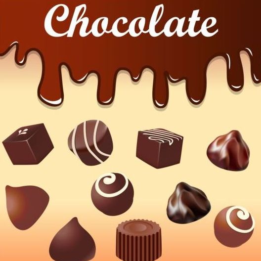 Schokoladen-Tropfen Vektorhintergrund  