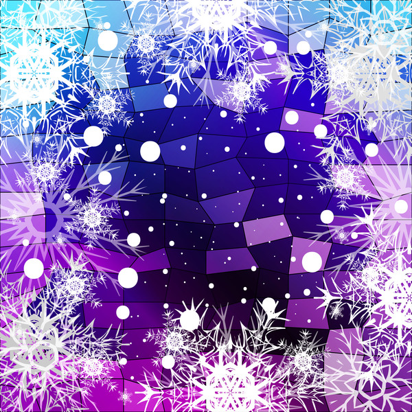 Flocon de neige de Noël avec le vecteur brillant de fond de polygone 12  