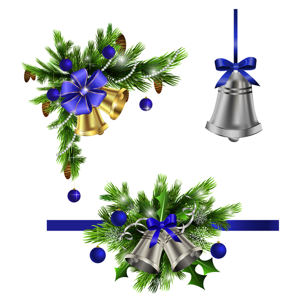 Christmass coin décoratif avec Bell Vector 03  