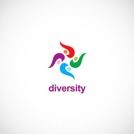 Vecteur de logo de diversité de personnes de cercle  