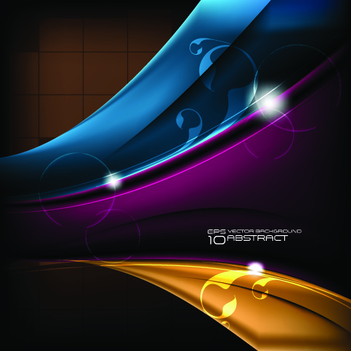 Color wave vector background art 05  