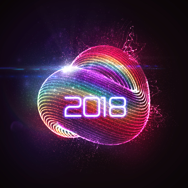 色の抽象的な2018年の新年の背景ベクトル  