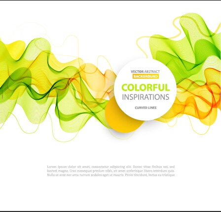 Colored curved lines abstract background vector 02  