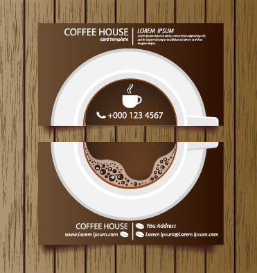 Creative coffee house business cards vector graphic 05  