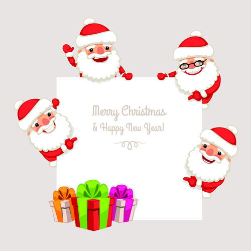 Cute santa material vector set 05  