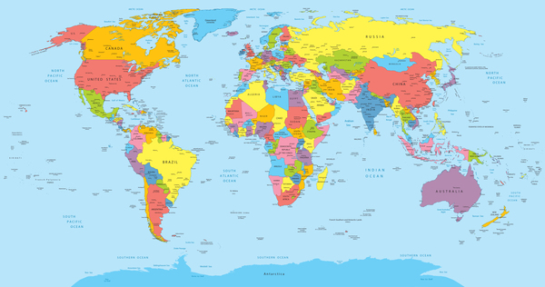 詳細衛星世界地図ベクトル  