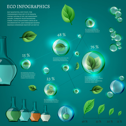 Eco data infographic vector template material 03  