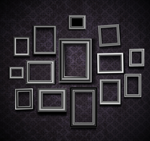 Vintage Frame on the wall vector 03  