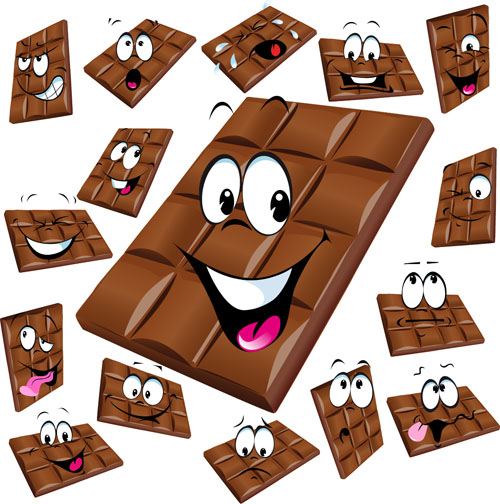 Funny cartoon chocolate vector material 03  
