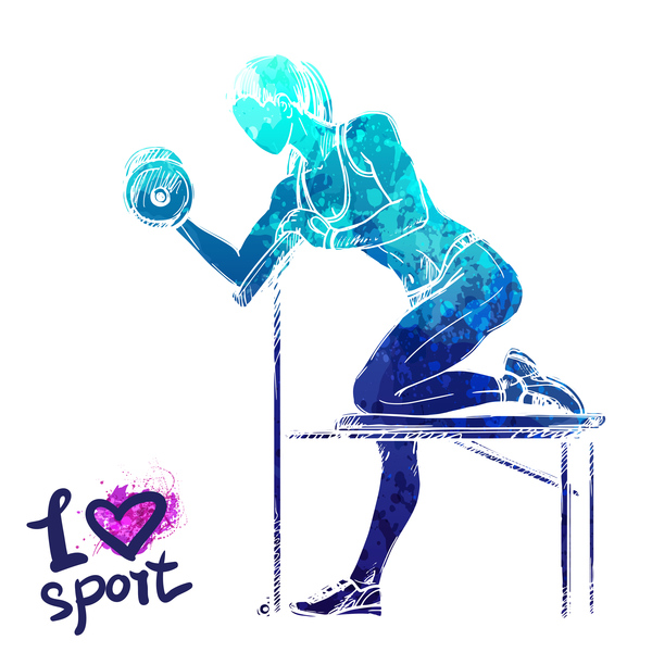 Mädchenliebe Sport Vektor-Illustration  