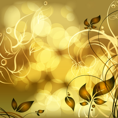 Gold floral vector backgrounds art 04  