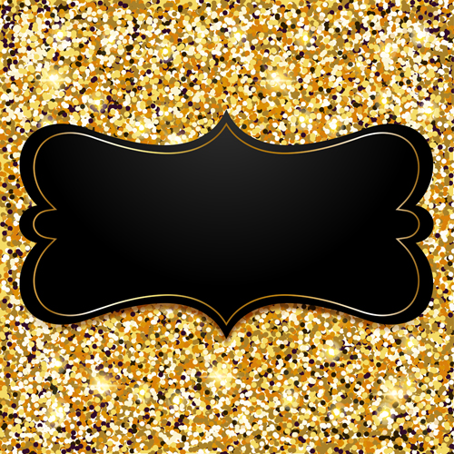 Golden with black VIP invitation card background vector 03  