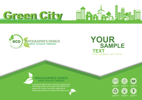 緑のエコ フレンドリーなインフォ グラフィック デザイン ベクトル 13  