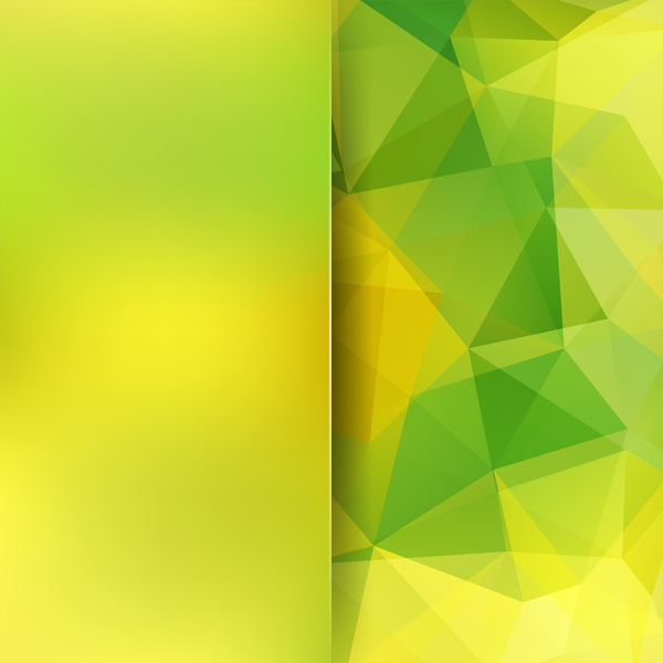 Grün mit gelben Polygon Hintergrund Vektor 01  