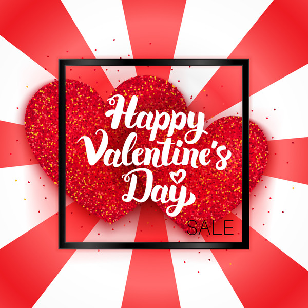 Happy Valentines Day Sale Card Vector Material  