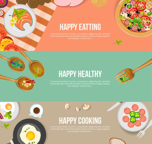 Healthy food banners vector  