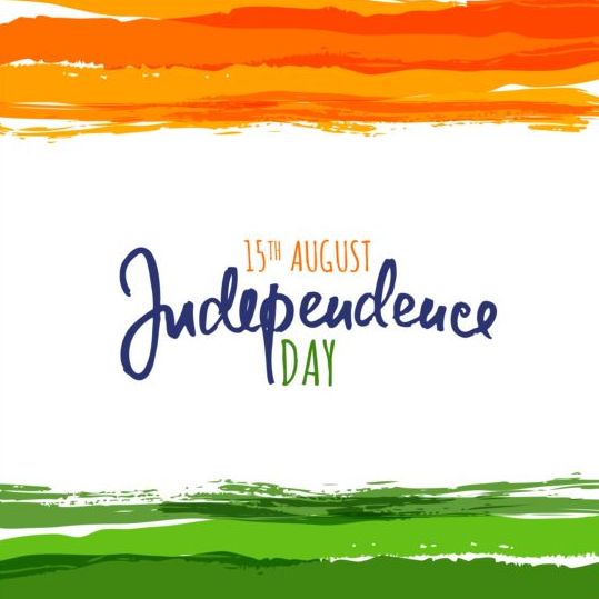 インド独立記念日水彩画背景ベクトル03  