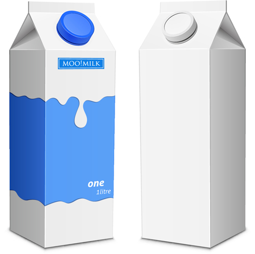 Milk packer carton vector template 07  