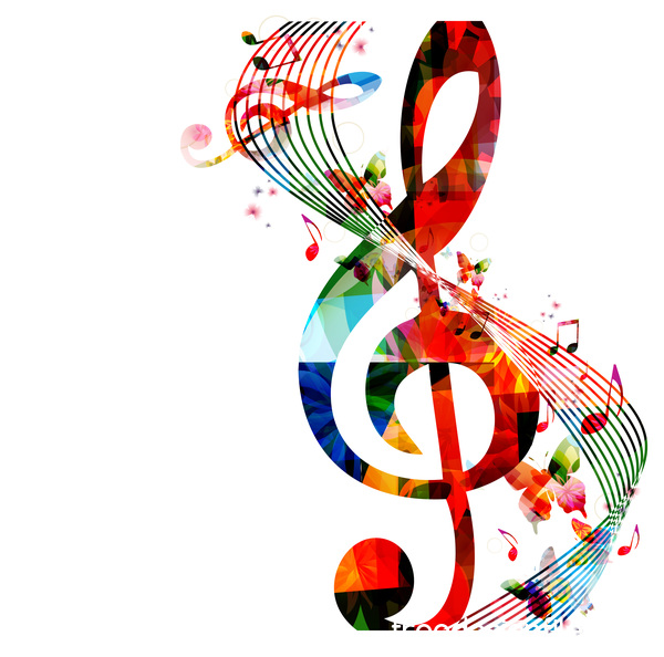 Notes and butterflies music background vector 03  