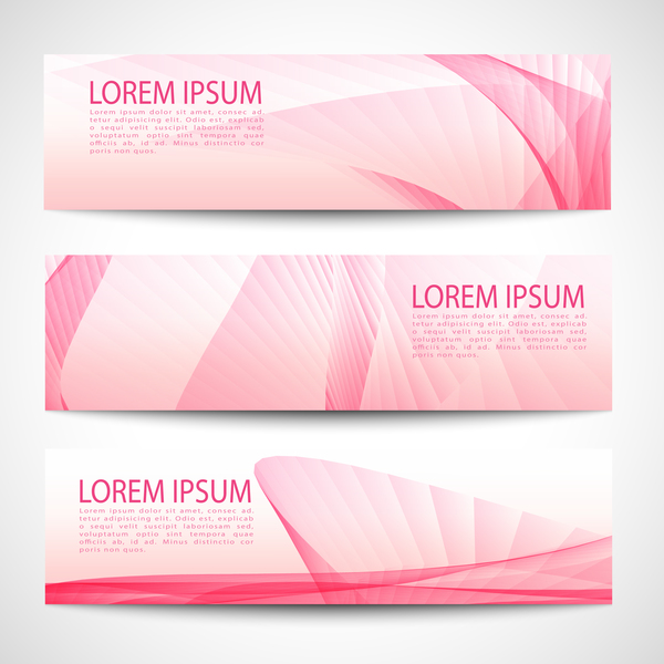 Roze banner abstract vector 08  