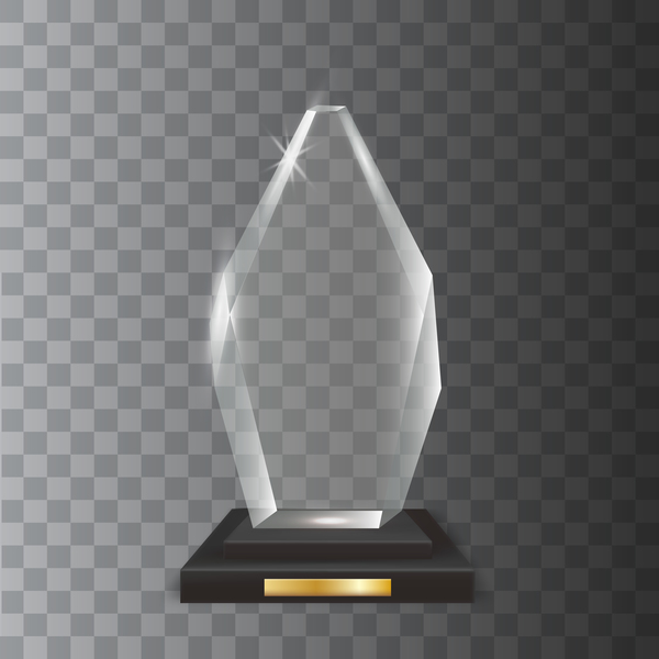 Trophée en verre acrylique Polygon vecteur de prix 06  
