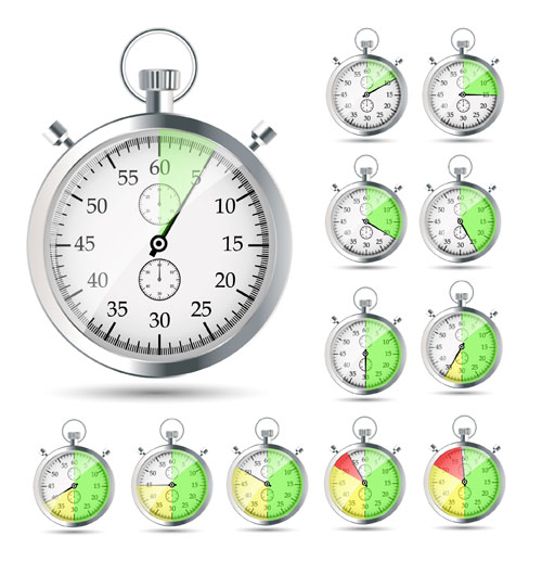 Realistic stopwatch set vector material 01  