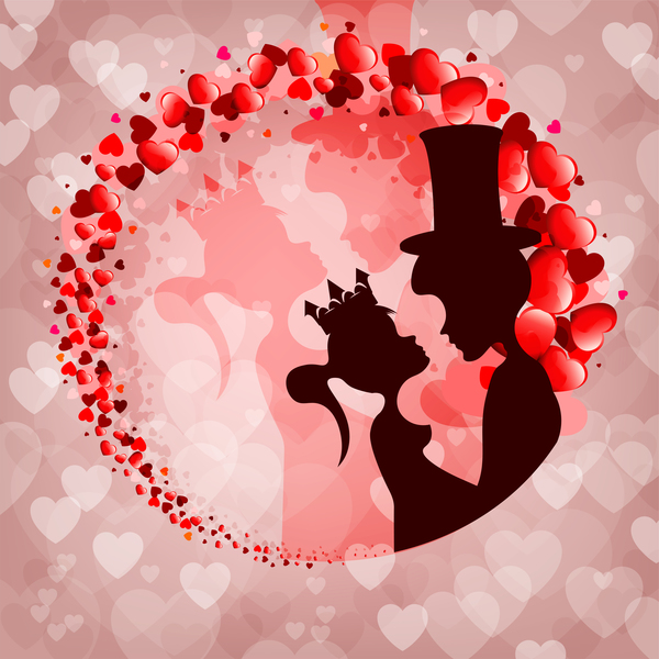 Carte de Saint Valentin romantique avec matériel vecteur amoureux 15  