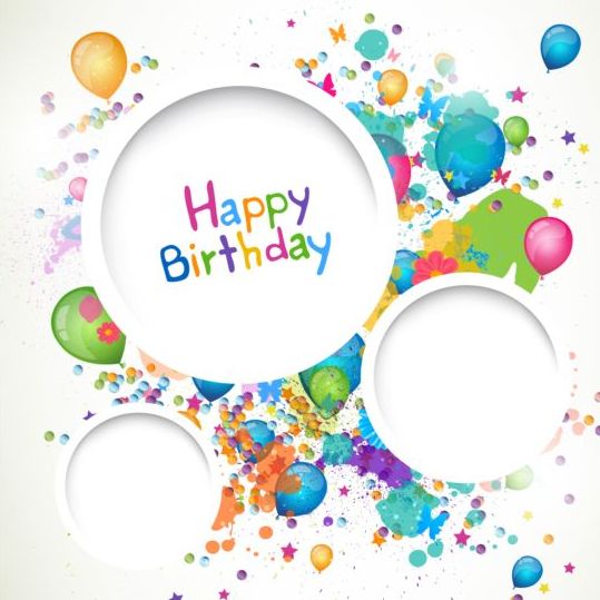 Round frame with Happy birthday background vector  
