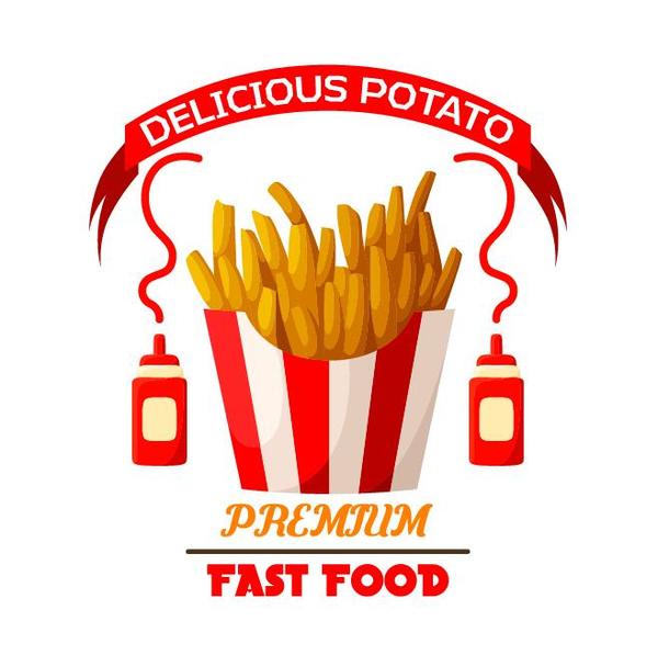 Ensemble de vecteurs de conception d'étiquettes de Fast-Food 01  