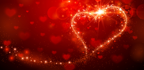 Shining red with valentines day background vector  