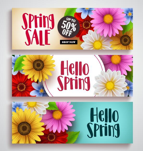 Spring sale sprcial banners template vector 02  