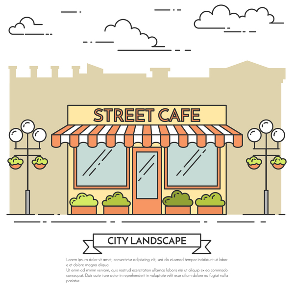 Street sweet shop vector material 03  