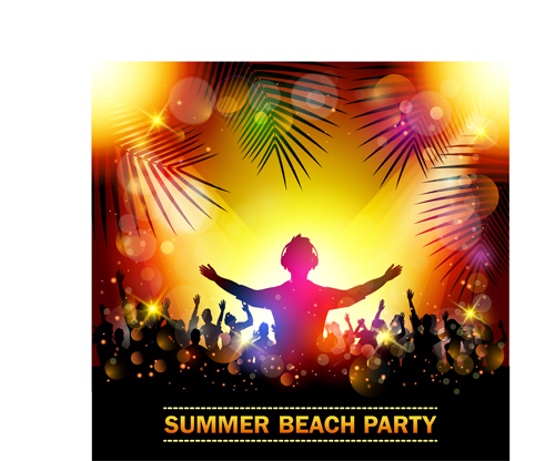 Summer beach party background vectors 03  
