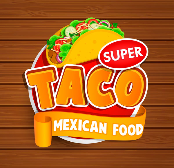 Super taco sticker vector  
