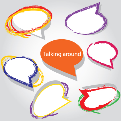 Talking around for you text design elements vector 01  