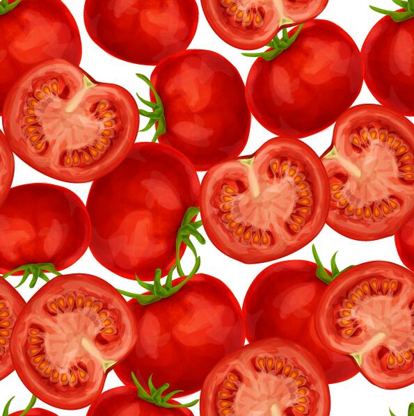 Tomaten Musterdesign Design Vektoren  
