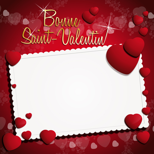 ornate Valentine day art card vector 01  