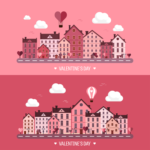 Valentines tay city template vector 06  