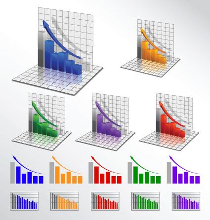 Business 3D graph vector material 01  