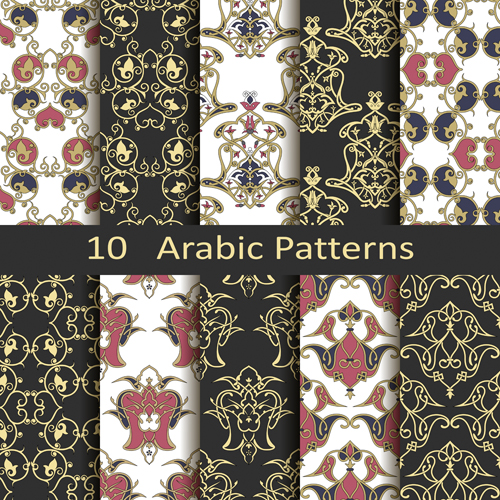 Vector arabic style seamless patterns 03  