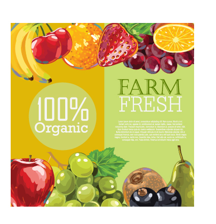 Vector farm fresh fruit background design 01  