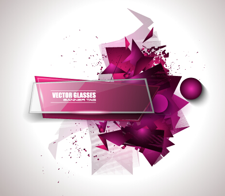 Vector glasses banner with modern background 01  