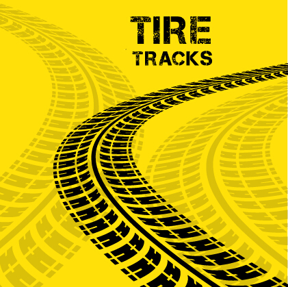 Vector tire tracks backgrounds design 05  