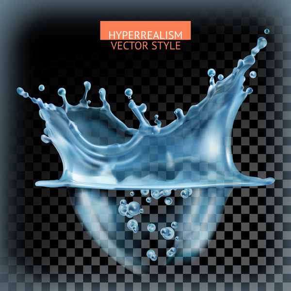 Water splash with transparency vector 02  