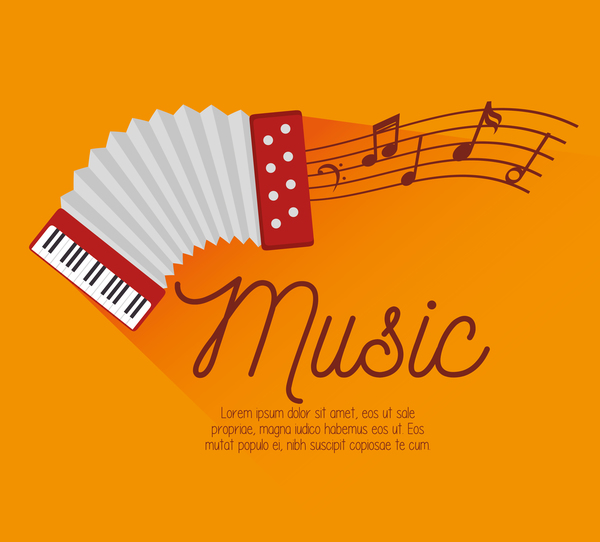 Yellow music background vector  